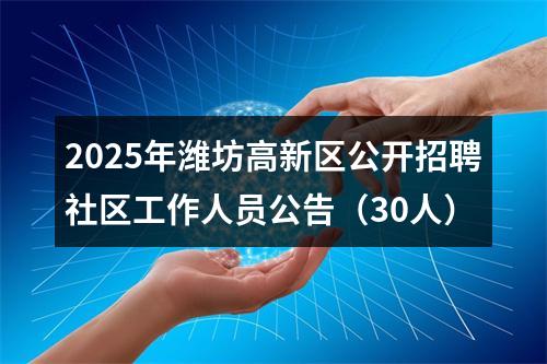 2025年潍坊高新区公开招聘社区工作人员公告（30人） 图片
