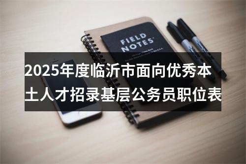 2025年度临沂市面向优秀本土人才招录基层公务员职位表 图片
