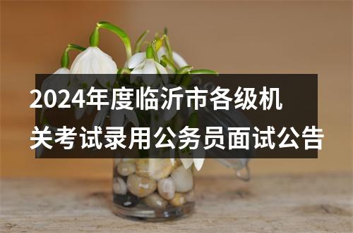 2024年度临沂市各级机关考试录用公务员面试公告 图片