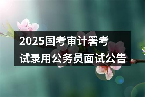 2025国考审计署考试录用公务员面试公告 图片
