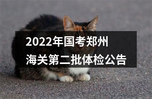 2022年国考郑州海关第二批体检公告 图片