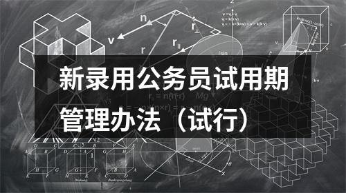 新录用公务员试用期管理办法（试行） 图片