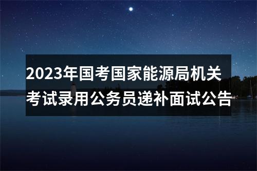 2023年国考国家能源局机关考试录用公务员递补面试公告 图片
