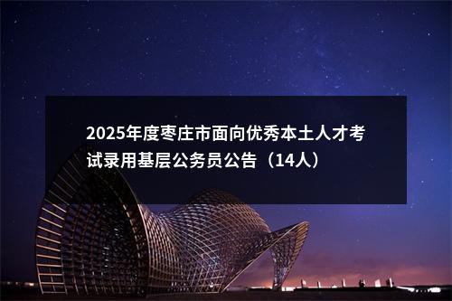 2025年度枣庄市面向优秀本土人才考试录用基层公务员公告（14人） 图片