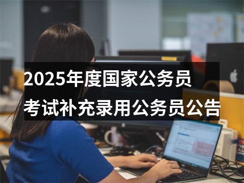 2025年度国家公务员考试补充录用公务员公告 图片