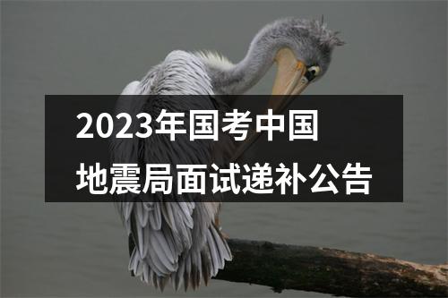 2023年国考中国地震局面试递补公告 图片