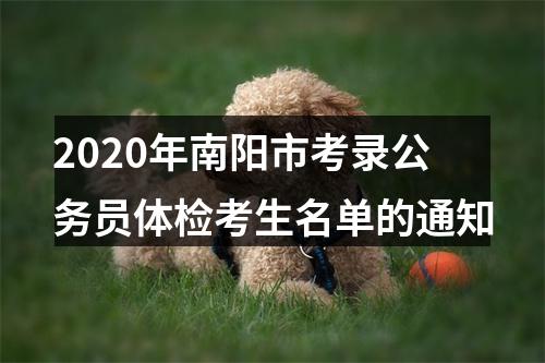 2020年南阳市考录公务员体检考生名单的通知 图片