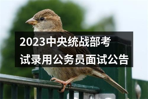 2023中央统战部考试录用公务员面试公告 图片