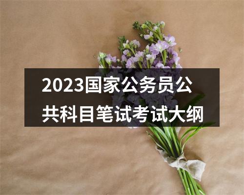 2023国家公务员公共科目笔试考试大纲 图片