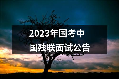 2023年国考中国残联面试公告 图片