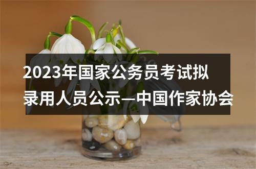 2023年国家公务员考试拟录用人员公示—中国作家协会 图片