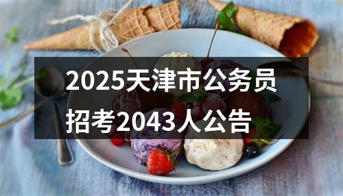 2025天津市公务员招考2043人公告 图片