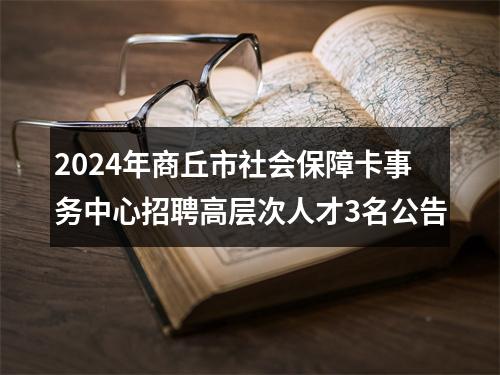 2024年商丘市社会保障卡事务中心招聘高层次人才3名公告 图片