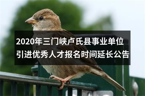 2020年三门峡卢氏县事业单位引进优秀人才报名时间延长公告 图片