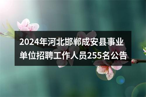 2024年河北邯郸成安县事业单位招聘工作人员255名公告 图片