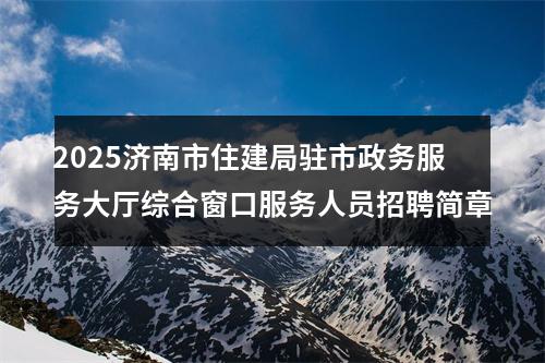 2025济南市住建局驻市政务服务大厅综合窗口服务人员招聘简章 图片