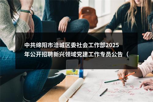 中共绵阳市涪城区委社会工作部2025年公开招聘新兴领域党建工作专员公告（6人） 图片