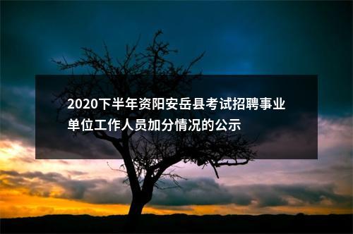 2020下半年资阳安岳县考试招聘事业单位工作人员加分情况的公示 图片