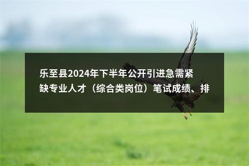 乐至县2024年下半年公开引进急需紧缺专业人才（综合类岗位）笔试成绩、排名及资格复审情况的公告 图片