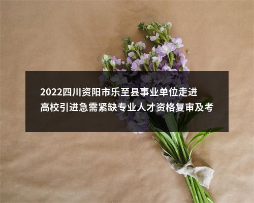 2022四川资阳市乐至县事业单位走进高校引进急需紧缺专业人才资格复审及考核比选公告 图片