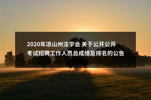 2020年凉山州法学会 关于公开公开考试招聘工作人员总成绩及排名的公告 图片