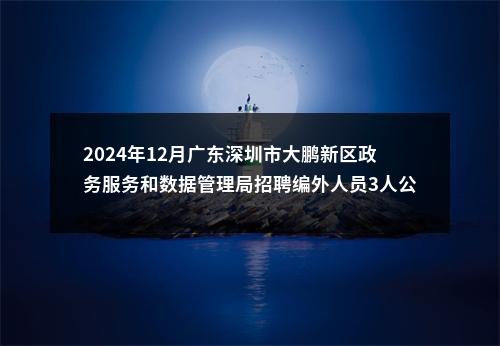 2024年12月广东深圳市大鹏新区政务服务和数据管理局招聘编外人员3人公告进入阅读模式 图片