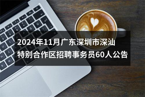 2024年11月广东深圳市深汕特别合作区招聘事务员60人公告 图片