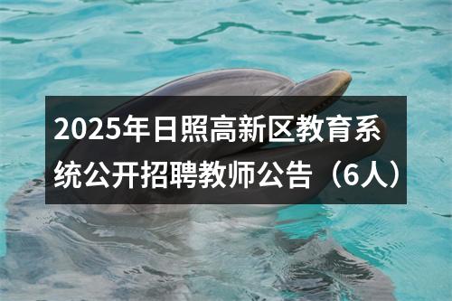 2025年日照高新区教育系统公开招聘教师公告（6人） 图片