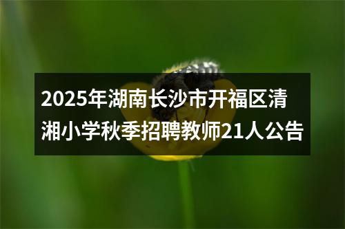 2025年湖南长沙市开福区清湘小学秋季招聘教师21人公告 图片