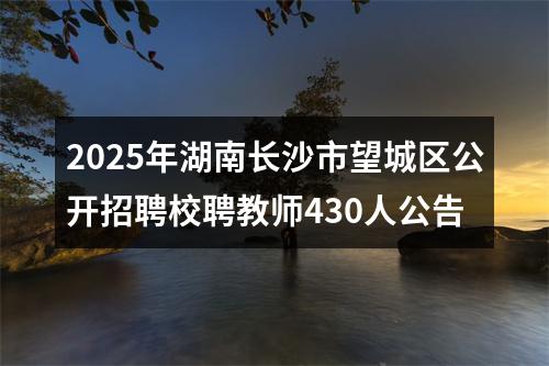 2025年湖南长沙市望城区公开招聘校聘教师430人公告 图片