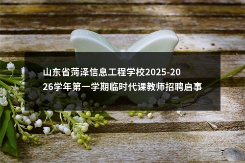 山东省菏泽信息工程学校2025-2026学年第一学期临时代课教师招聘启事 图片
