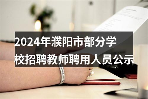2024年濮阳市部分学校招聘教师聘用人员公示 图片