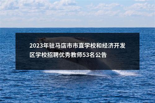 2023年驻马店市市直学校和经济开发区学校招聘优秀教师53名公告 图片