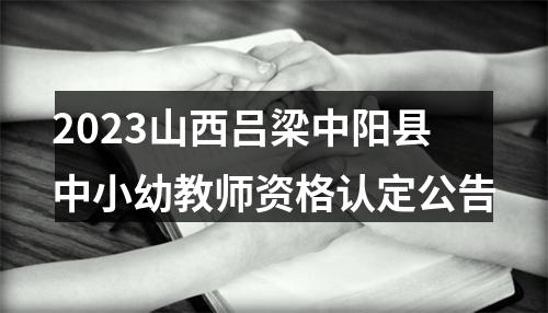 2023山西吕梁中阳县中小幼教师资格认定公告 图片