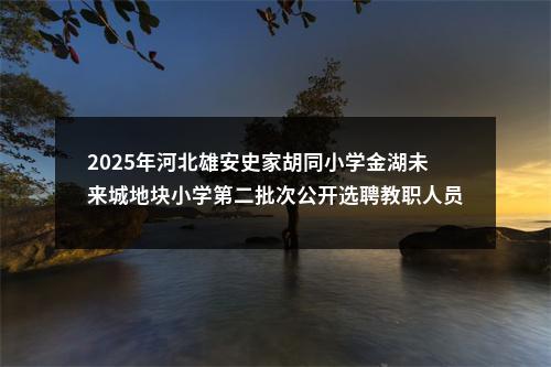 2025年河北雄安史家胡同小学金湖未来城地块小学第二批次公开选聘教职人员资格复审及面试通知 图片