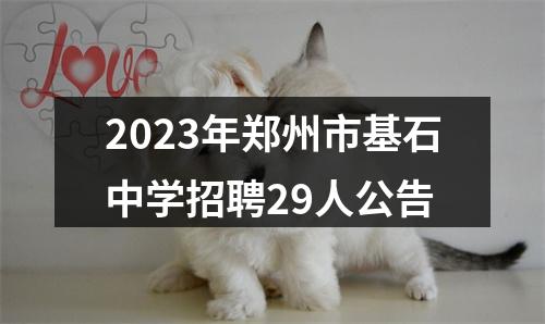 2023年郑州市基石中学招聘29人公告 图片