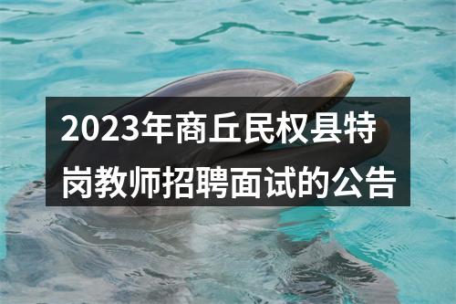 2023年商丘民权县特岗教师招聘面试的公告 图片