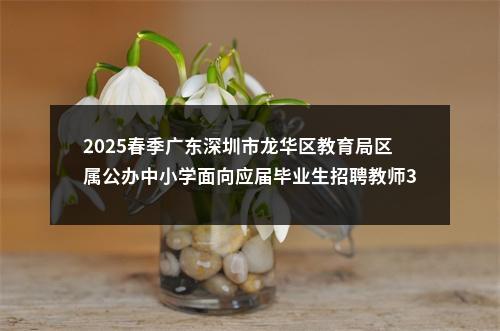 2025春季广东深圳市龙华区教育局区属公办中小学面向应届毕业生招聘教师307人公告 图片