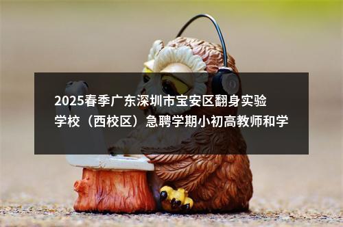2025春季广东深圳市宝安区翻身实验学校（西校区）急聘学期小初高教师和学籍管理员公告 图片