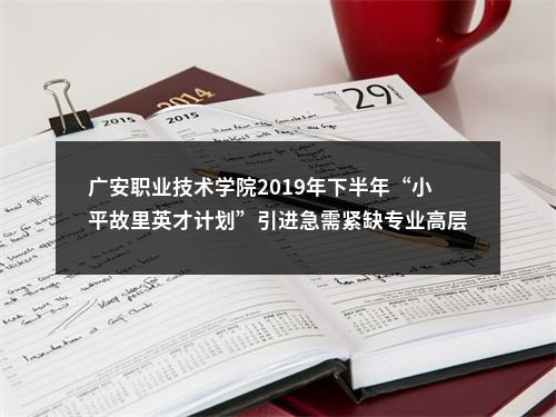 广安职业技术学院2019年下半年“小平故里英才计划”引进急需紧缺专业高层次人才4名公告 图片