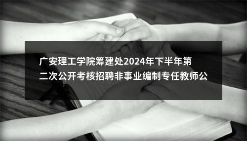 广安理工学院筹建处2024年下半年第二次公开考核招聘非事业编制专任教师公告 图片