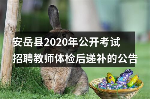 安岳县2020年公开考试招聘教师体检后递补的公告 图片