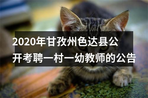 2020年甘孜州色达县公开考聘一村一幼教师的公告 图片