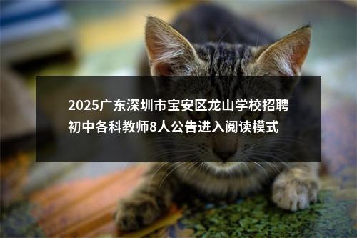 2025广东深圳市宝安区龙山学校招聘初中各科教师8人公告进入阅读模式 图片