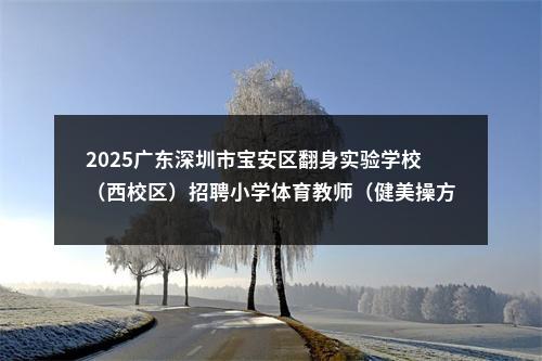 2025广东深圳市宝安区翻身实验学校（西校区）招聘小学体育教师（健美操方向）1人公告进入阅读模式 图片