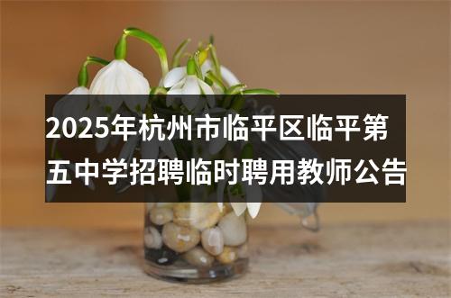 2025年杭州市临平区临平第五中学招聘临时聘用教师公告 图片