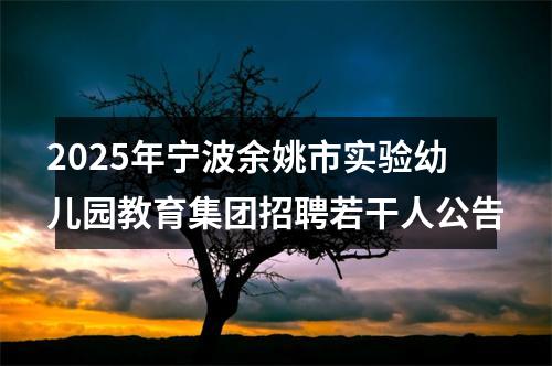 2025年宁波余姚市实验幼儿园教育集团招聘若干人公告 图片