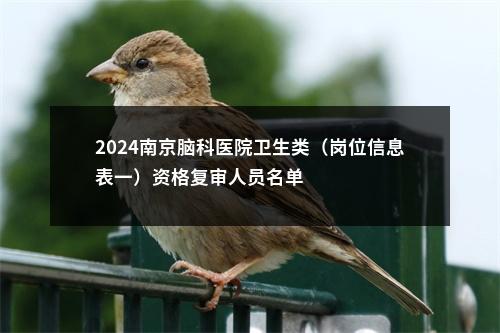 2024南京脑科医院卫生类（岗位信息表一）资格复审人员名单                进入阅读模式 图片