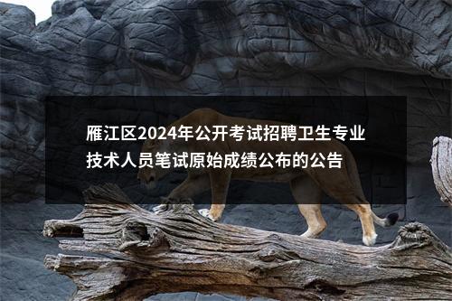 雁江区2024年公开考试招聘卫生专业技术人员笔试原始成绩公布的公告 图片