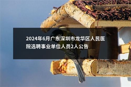 2024年6月广东深圳市龙华区人民医院选聘事业单位人员2人公告 图片